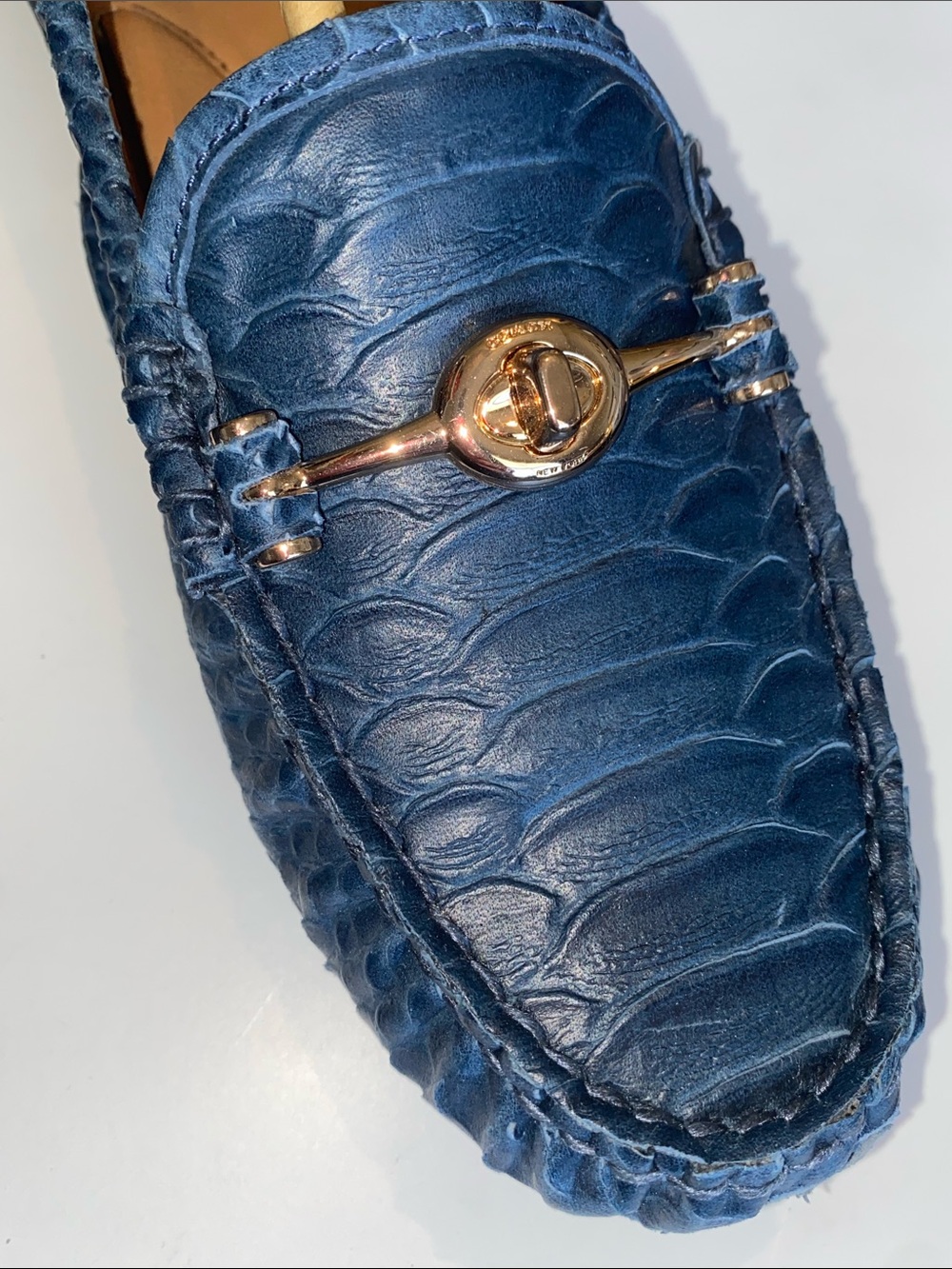NIB Coach Marley Loafers in Bright Marine Croco Leather Size 8.5 - Picture 2 of 11